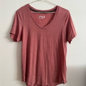 Smartwool Women's V-Neck Short Sleeve Top - Dusty Rose